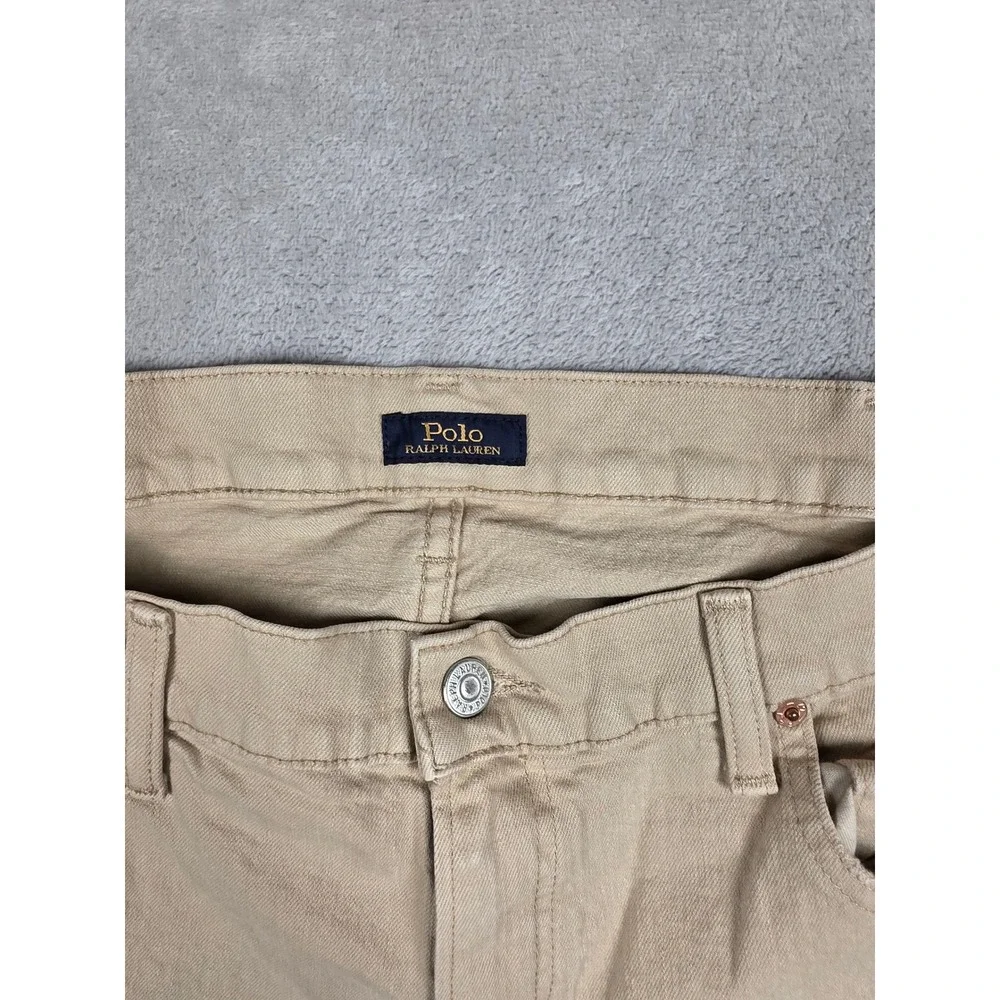 Polo Ralph Lauren Varick Slim Straight Pants Mens 40x30 Tan Khaki Stretch